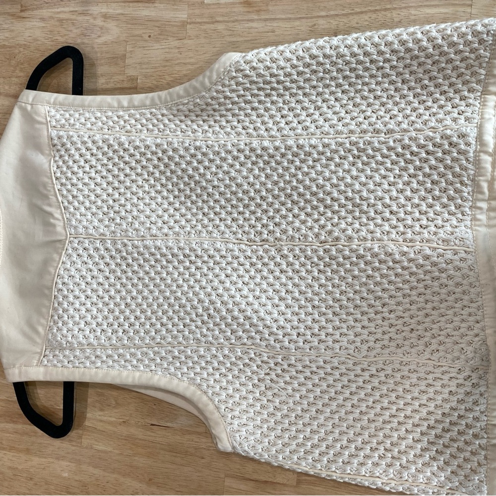 Zara Cream Sleeveless Vest Cream with Crochet detail - Picture 4 of 7